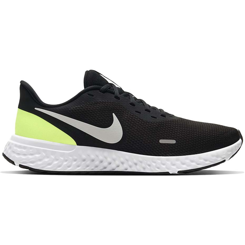 Zapatillas Nike Revolution 5 negras y verdes para hombre BQ3204 010 blanco negro