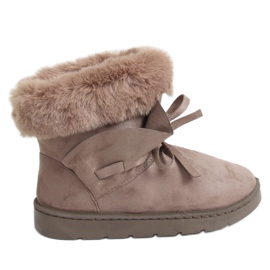 Botas de nieve beige para mujer A974 Khaki