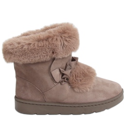 Botas de nieve beige para mujer A976 Khaki