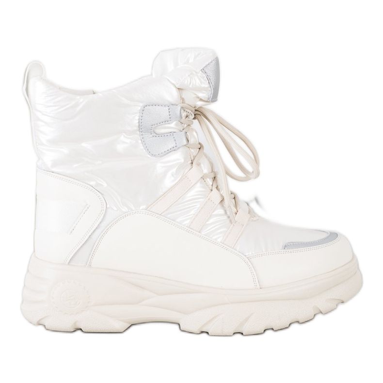 SHELOVET Botas de nieve deportivas cálidas blanco plata