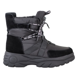 SHELOVET Botas de nieve deportivas cálidas negro