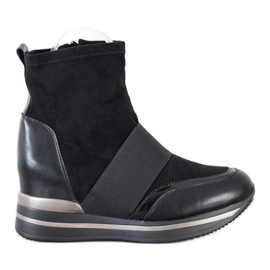 SHELOVET Botas de cuña de moda negro