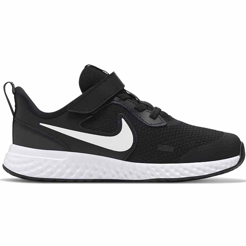Zapatillas Nike Revolution 5 en blanco y negro para niños BQ5672 003