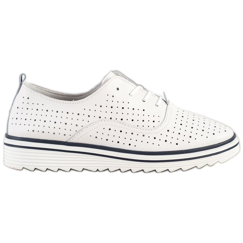 Goodin Calzado de cuero calado blanco