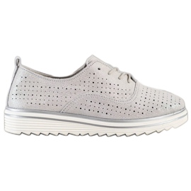 Goodin Calzado de cuero calado beige