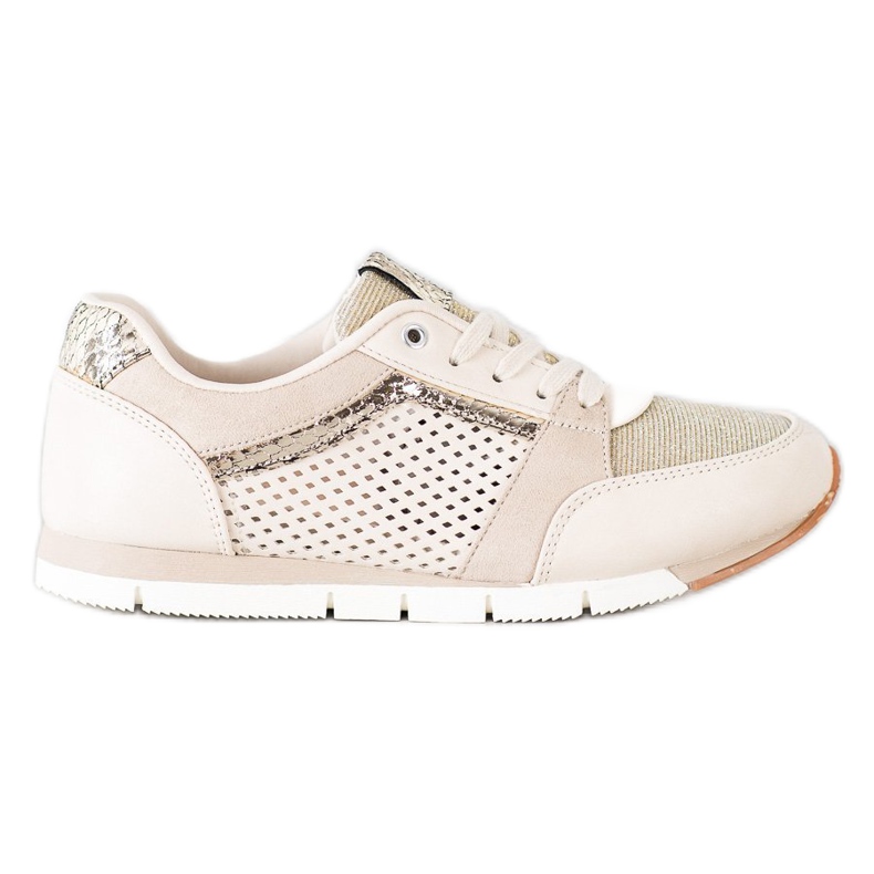 Kylie Calzado deportivo calado beige dorado