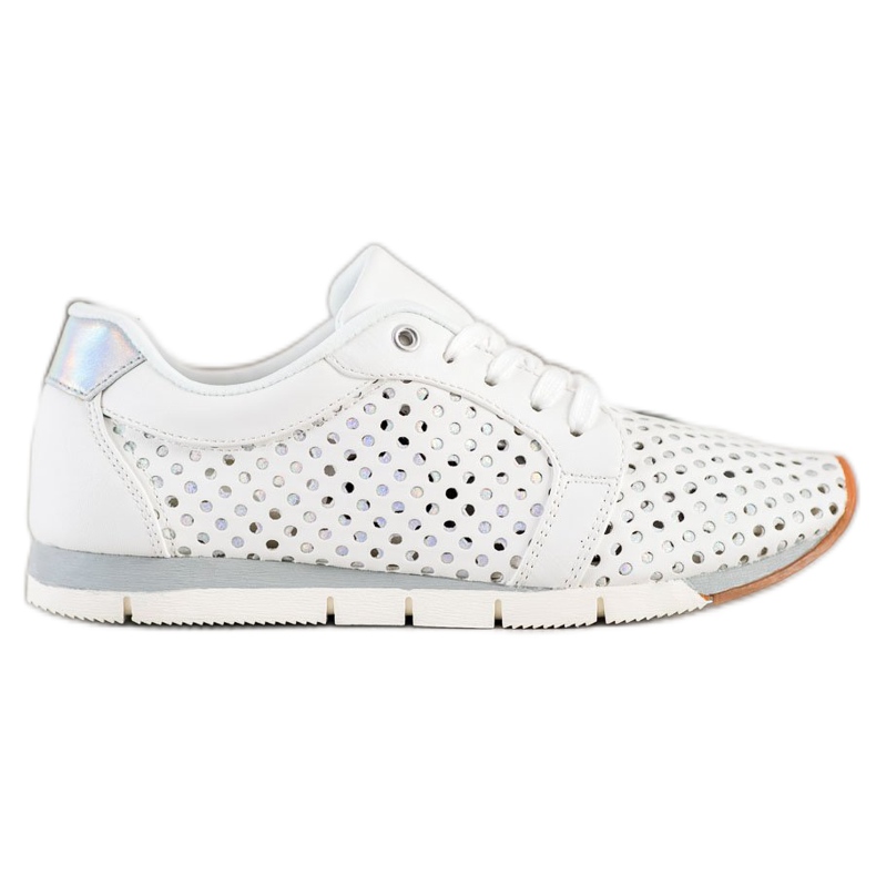 Kylie Zapatillas blancas caladas blanco plata
