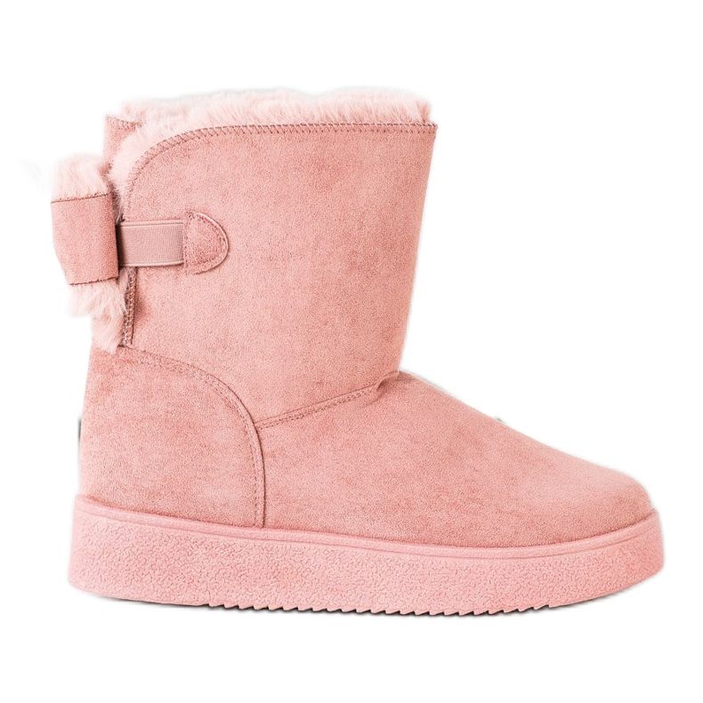 SHELOVET Mukluki con un arco rosado SHELOVET Mukluki con un arco rosado