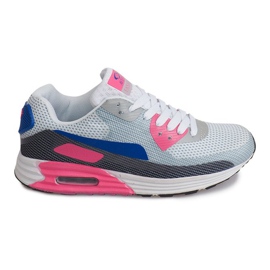 Zapatillas deportivas de mujer B49-1 Blanco azul rosa gris