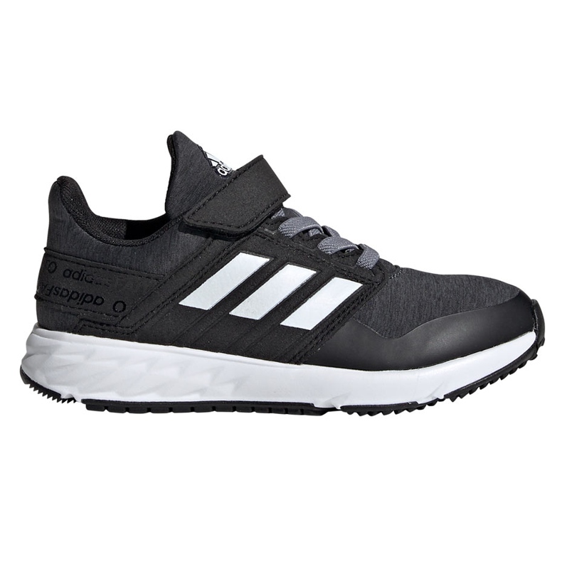 Zapatillas infantiles adidas FortaFaito El K negras y grises EE7309 negro