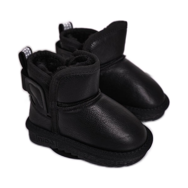 Apawwa Botas de nieve para niños negras con piel Black Charlotte negro