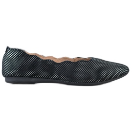 Filippo Bailarinas de cuero elegantes negro