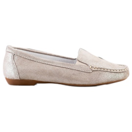 Filippo Mocasines de piel brillante beige