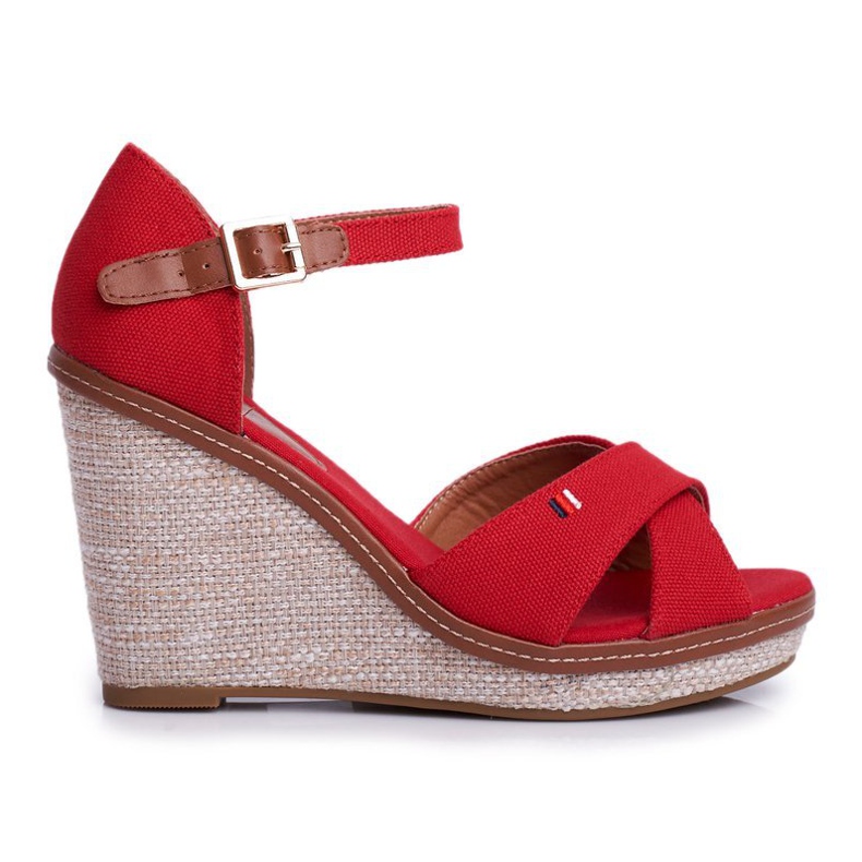SEA Sandalias Mujer Con Cuña Rojo LaMane beige