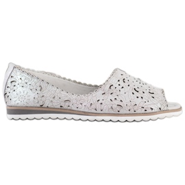 Bailarinas VINCEZA de piel plata gris