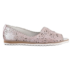 Bailarinas VINCEZA de piel rosado plata