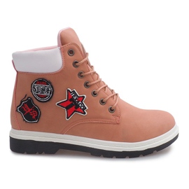 Botas de madera con aislamiento SJ1679-6 Rosa blanco rosado