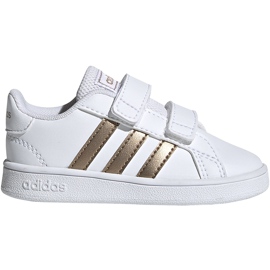 Zapatillas adidas Grand Court I blancas y doradas para niños EF0116 blanco dorado