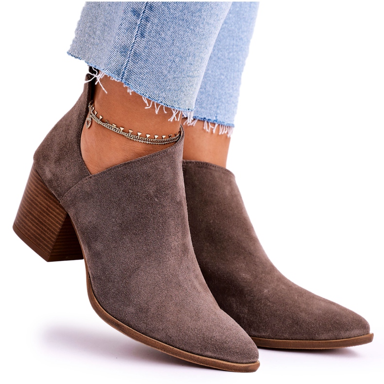 Nicole Botas De Mujer Con Corte Ante Marrón Lawrence