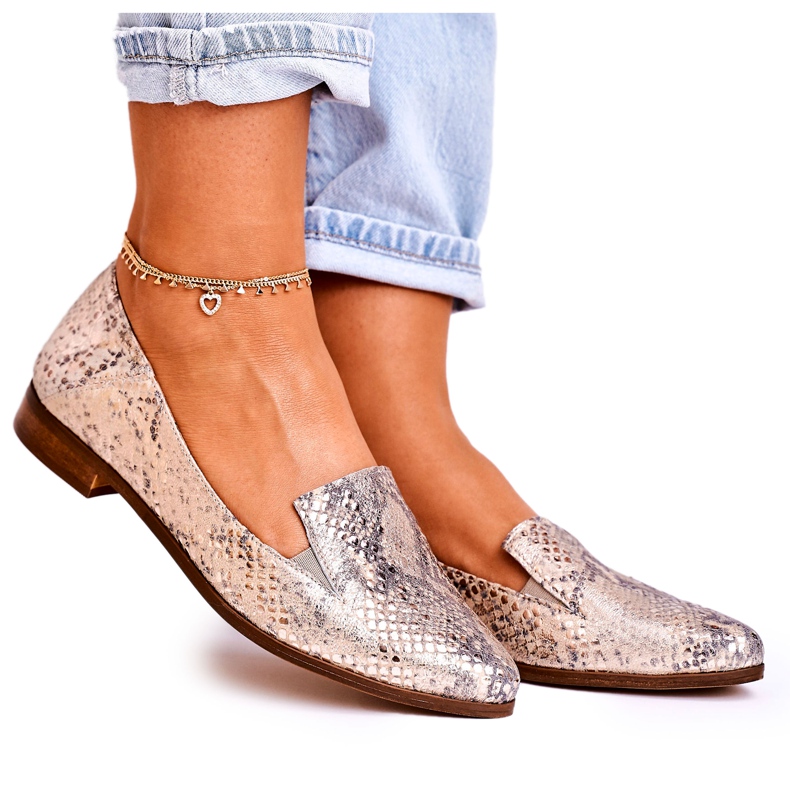 Nicole Mocasines Mujer Piel Estampado Animal Dorado Scarlett multicolor