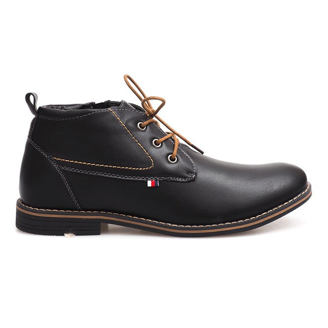 Botas altas y cálidas atadas 86105 Negro