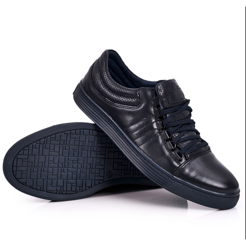 Bednarek Polish Shoes Zapatos De Cuero De Hombre Sneakers Bednarek Azul Marino
