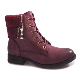 Botas Con Piel BZ8402-KB Wine rojo