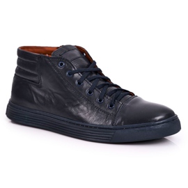Bednarek Polish Shoes Zapatos De Cuero De Hombre Sneakers Bednarek Azul Marino