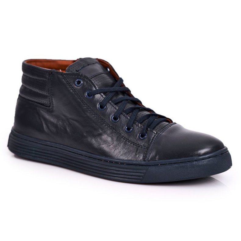 Bednarek Polish Shoes Zapatos De Cuero De Hombre Sneakers Bednarek Azul Marino