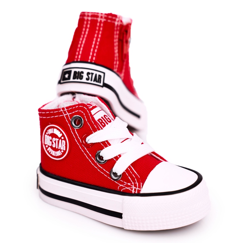 Zapatillas altas para niños con cremallera Big Star HH374190 Rojo