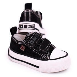 Zapatillas bajas para niños con velcro Big Star HH374200 Negro
