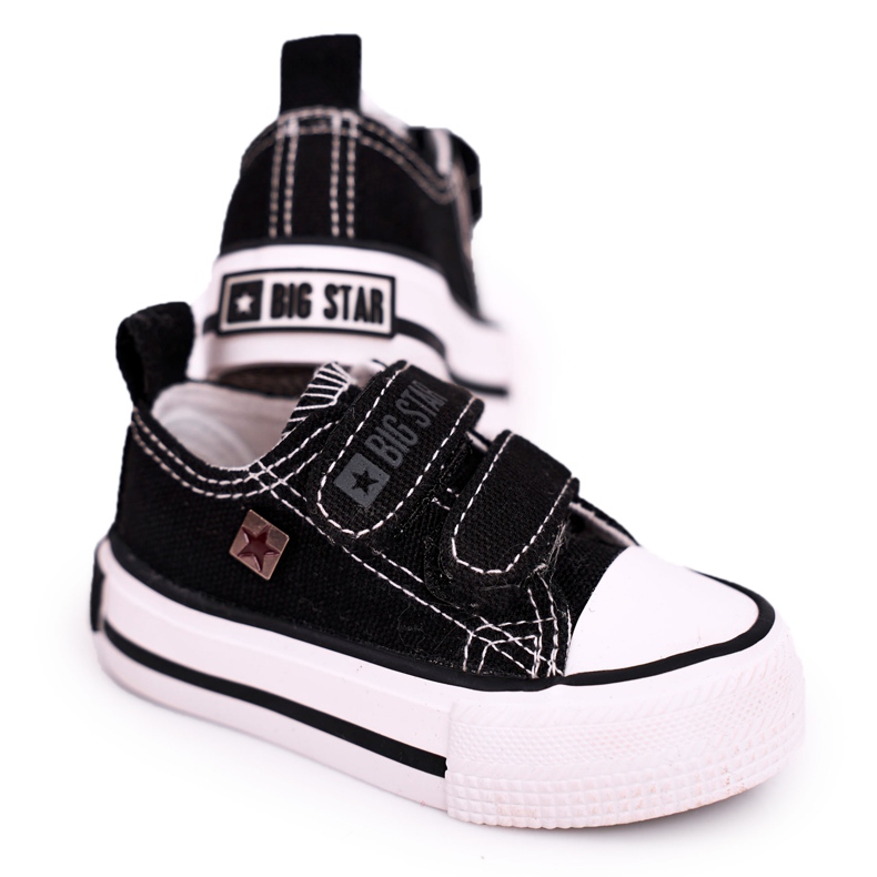 Zapatillas bajas para niños con velcro Big Star HH374200 Negro