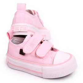 Zapatillas bajas para niños con velcro Big Star HH374203 Rosa