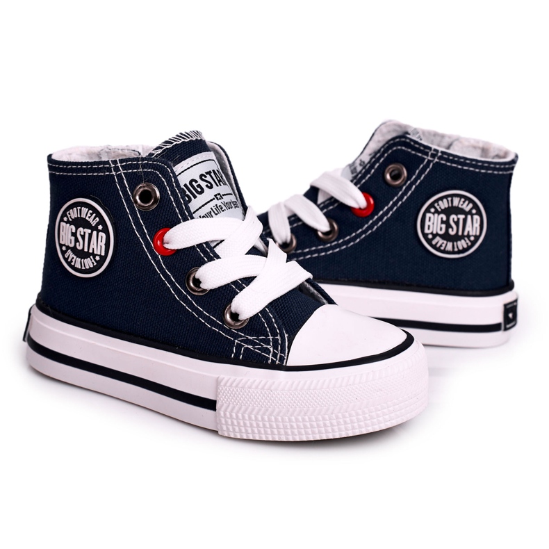 Zapatillas altas para niños con cremallera Big Star HH374085 Azul marino negro