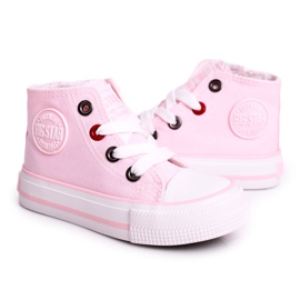 Zapatillas altas para niños con cremallera Big Star HH374087 Rosa rosado