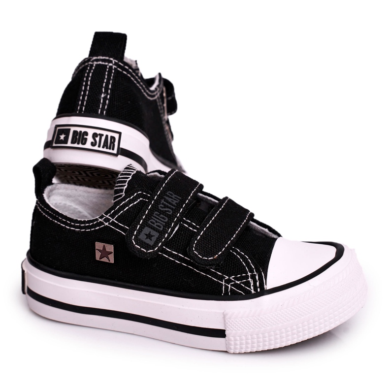 Zapatillas bajas para niños con velcro Big Star HH374096 Negro