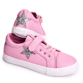 Zapatillas de cuero para niños con una estrella Big Star DD374104 Rosa ['rosado'] rosado