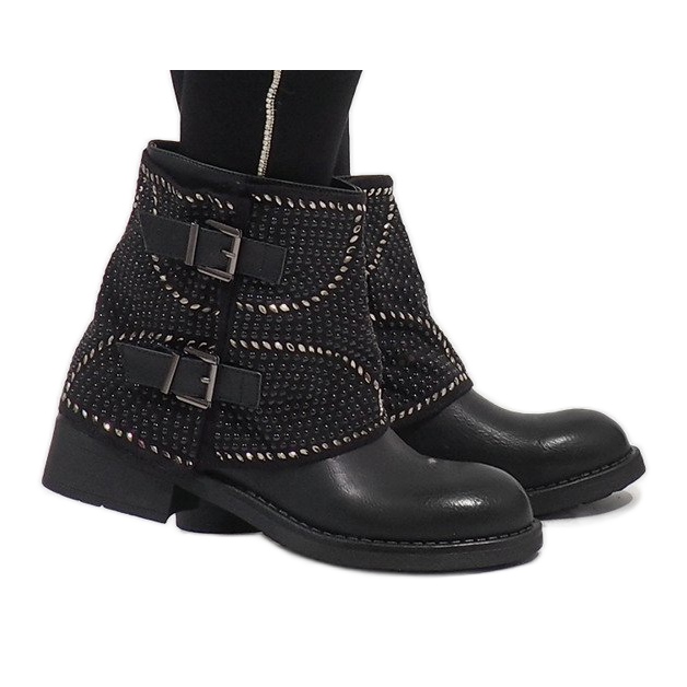 Marquiiz Botas negras decoradas 6352-PA negro
