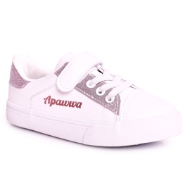 Apawwa Deportivas Infantiles Con Brocado Blanco Camila rosa plata Apawwa Deportivas Infantiles Con Brocado Blanco Camila rosa plata