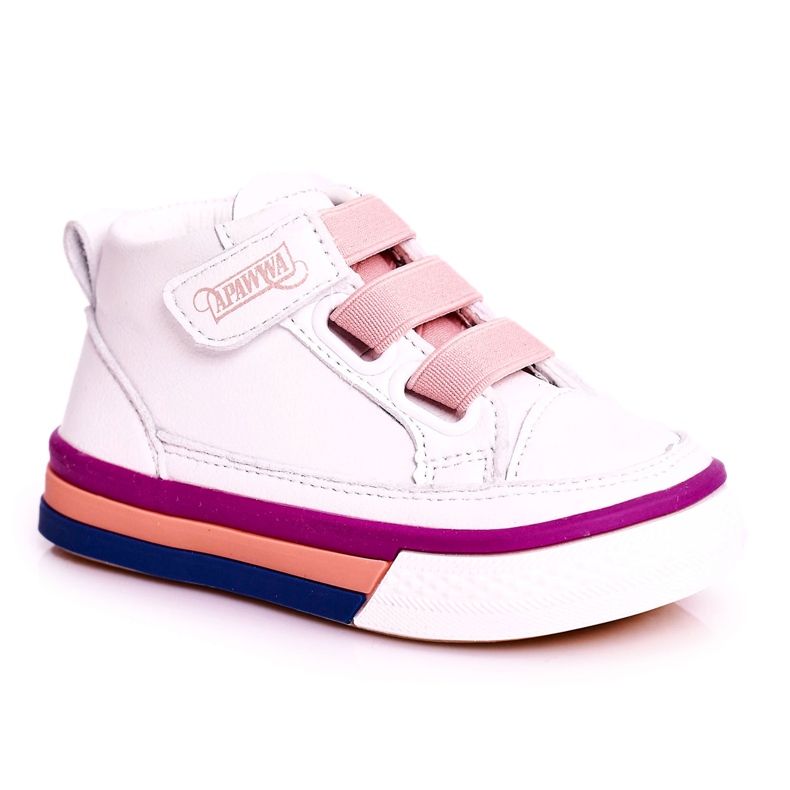 Apawwa Zapatillas altas para niños en blanco y rosa Baxter ['blanco', 'rosa']