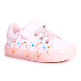 Apawwa Zapatilla Deportiva Infantil Con Suela Iluminada Por LED Disco Blanco-Rosa