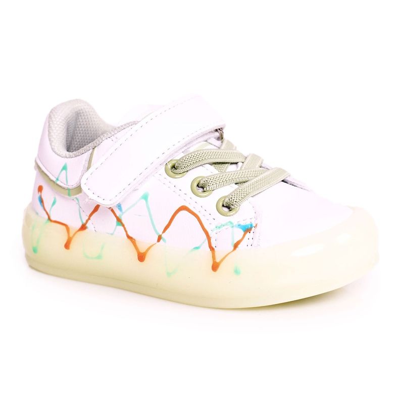Apawwa Zapatilla Deportiva Infantil Con Suela Iluminada Led Blanco-Verde Disco Apawwa Zapatilla Deportiva Infantil Con Suela Iluminada Led Blanco-Verde Disco