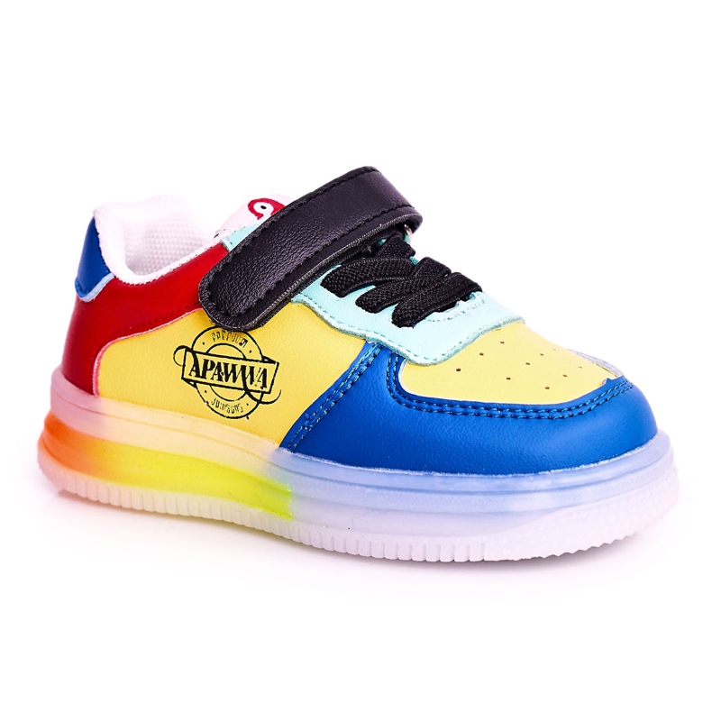 Apawwa Calzado deportivo para niños con scooter multicolor con suela ligera LED azul amarillo Apawwa Calzado deportivo para niños con scooter multicolor con suela ligera LED azul amarillo