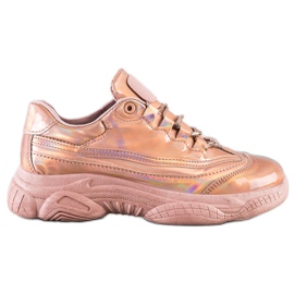 Ideal Shoes Zapatillas Con Efecto Holo rosa