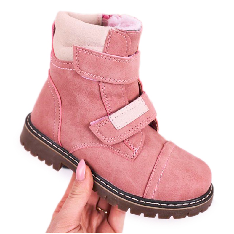 Apawwa Botas Trappers Infantiles Calentadas Con Piel Rosa Emma beige rosado