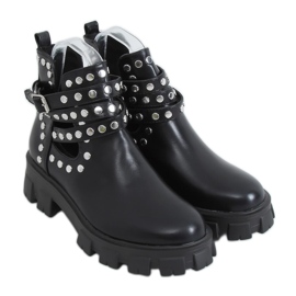 Botas cortadas con tachuelas negro NC1127 Negro