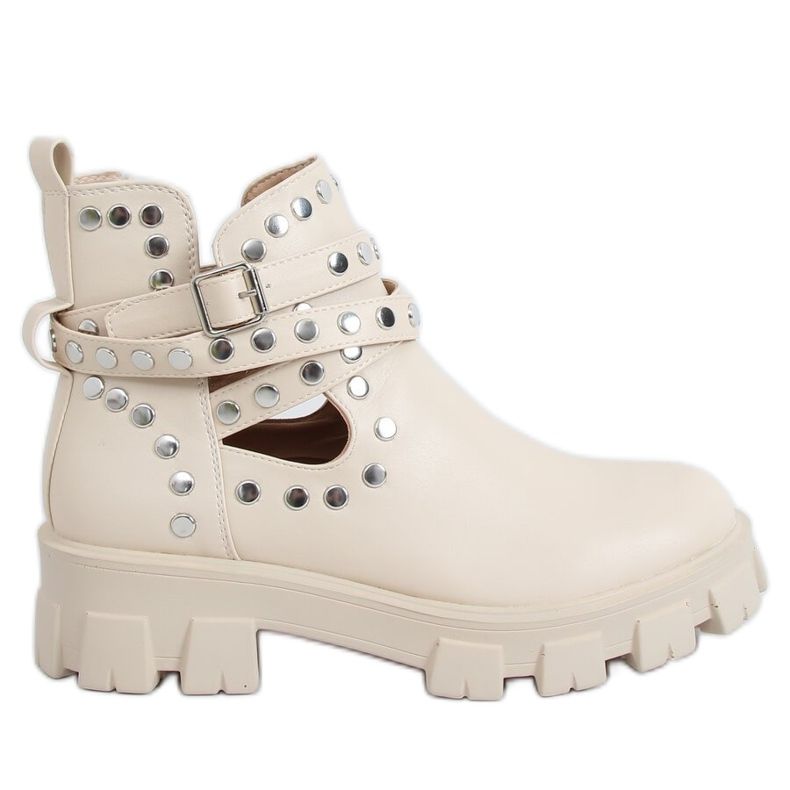 Botas cortadas con tachuelas beige NC1127 Beige