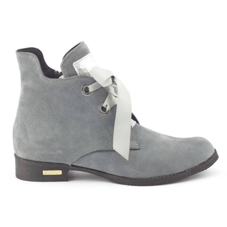 Olivier Botines Flora gris con lazo