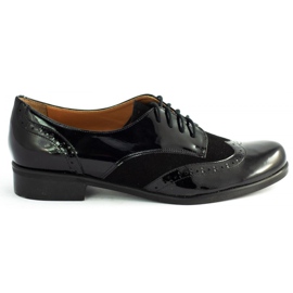 Lizard Zapatos brogue de mujer 04542 negro