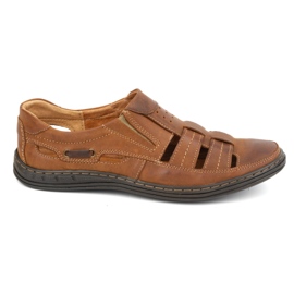 Polbut Zapatos de hombre calados 06 para verano camel naranja